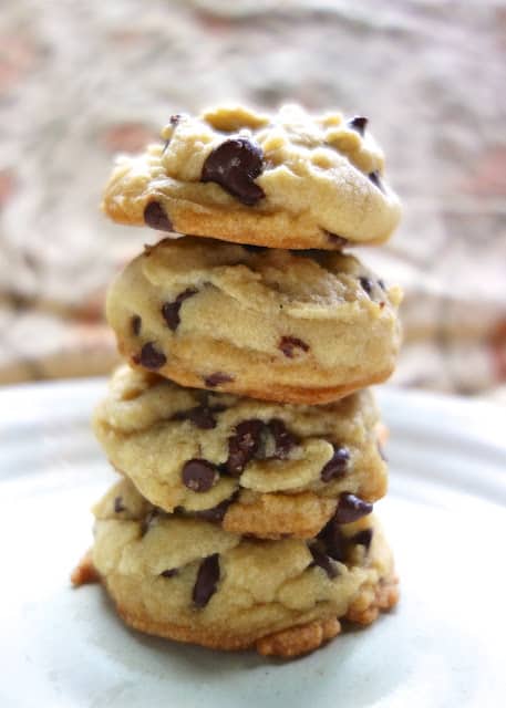 Coconut Oil Chocolate Chip Cookies - swap coconut oil for the butter! SO good! Just a hint of coconut flavor. Crispy on the outside and soft on the inside - perfect!