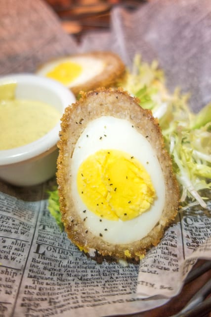 Scotch Egg in the bar at the Rose and Crown in Epcot at Walt Disney World