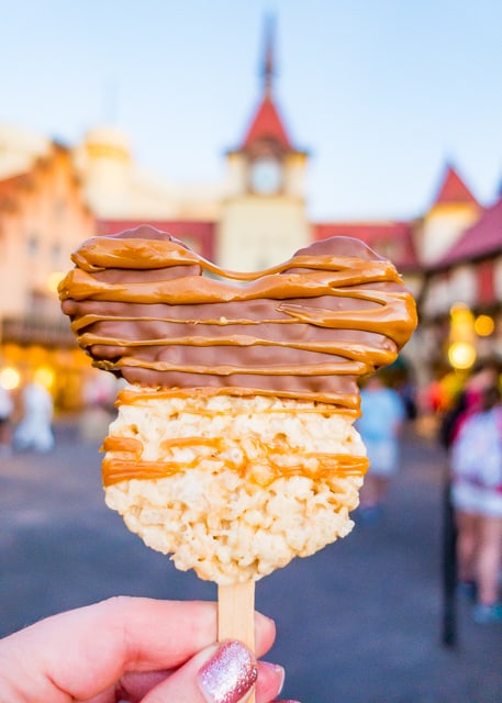 Chocolate and Caramel Mickey RIce Krispie Treat - Germany Pavilion - Epcot Walt Disney World