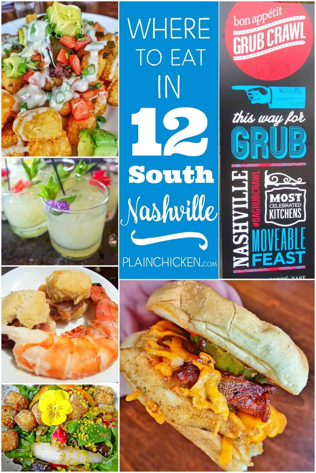Where to Eat in Nashville, TN - 12 South neighborhood. Nashville's hottest neighborhood! You don't want to miss these places! Urban Grub, Epice, The Flipside and Josephine. SO much great food!