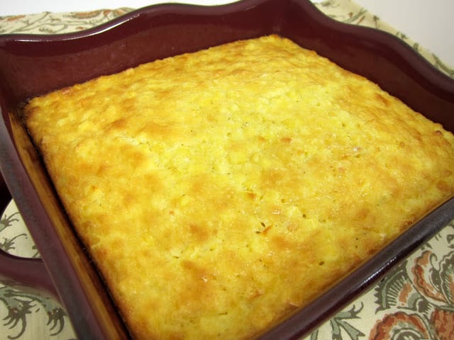 Corn Pudding Casserole Recipe - corn, heavy cream, sugar, butter, eggs - SO delicious. Great way to use up all your summer corn. Perfect for a crowd. 