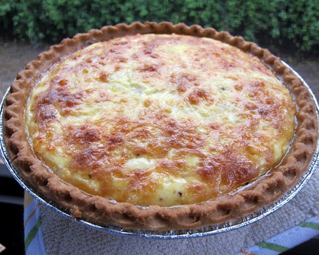 Ham and Gruyere Quiche - eggs, milk, sour cream ham, gruyere cheese - can assemble & freeze for later! SO good! We love it for breakfast, lunch or dinner. 