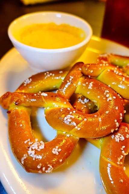 THE BEST Warm Pretzels with Beer Cheese Sauce at Ragtime Cafe in Birmingham, AL