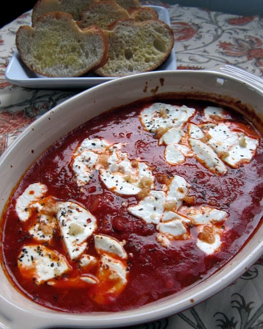 Baked Goat Cheese Marinara - only 2 simple ingredients for a quick and delicious appetizer!