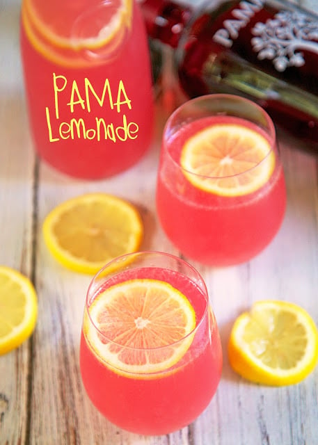 PAMA Lemonade Recipe - our "Signature Summer Cocktail"! Lemonade, vodka and PAMA liquor. So refreshing! Great for summer entertaining. Can make ahead of time and refrigerate until ready to serve.