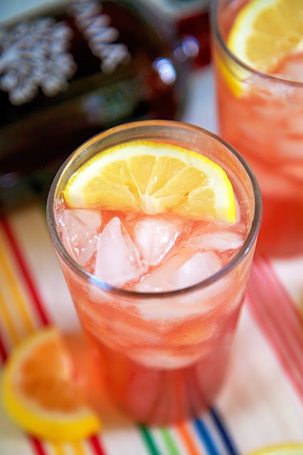 PAMA Shandy Recipe - lemonade, beer and PAMA liquor - a light and refreshing summer cocktail! I am not a beer drinker, but this cocktail really hits the spot! Only 3 ingredients!