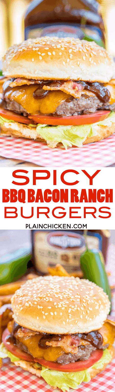 Spicy Bbq Ranch Burgers Plain Chicken