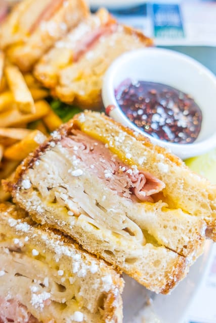 Monte Cristo Sandwich at Metro Diner -  Where to Eat in St. Augustine, Florida - we found several hidden gems in St. Augustine that you MUST try on your next trip. Pizza, Burgers, Sandwiches, Craft Cocktails, and CRAZY milkshakes! Something for everyone!!