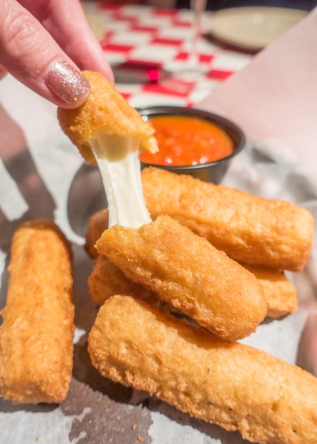 Fried Cheese Sticks at Carmelo's -  Where to Eat in St. Augustine, Florida - we found several hidden gems in St. Augustine that you MUST try on your next trip. Pizza, Burgers, Sandwiches, Craft Cocktails, and CRAZY milkshakes! Something for everyone!!