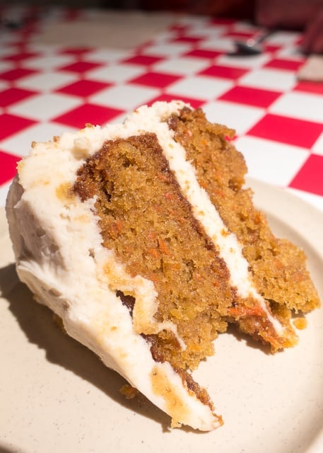 Homemade Carrot Cake at Carmelo's -  Where to Eat in St. Augustine, Florida - we found several hidden gems in St. Augustine that you MUST try on your next trip. Pizza, Burgers, Sandwiches, Craft Cocktails, and CRAZY milkshakes! Something for everyone!!