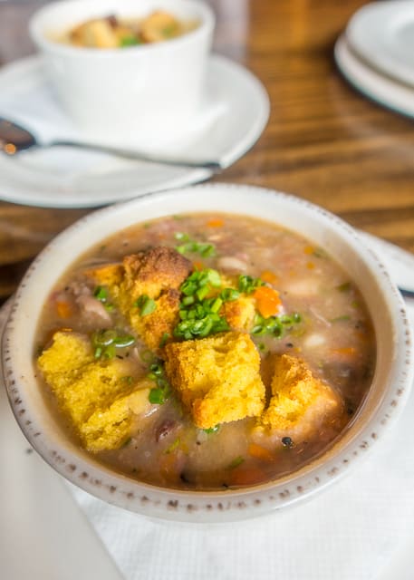 Smoked Ham & Bean Soup at Prohibition Kitchen - Where to Eat in St. Augustine, Florida - we found several hidden gems in St. Augustine that you MUST try on your next trip. Pizza, Burgers, Sandwiches, Craft Cocktails, and CRAZY milkshakes! Something for everyone!!