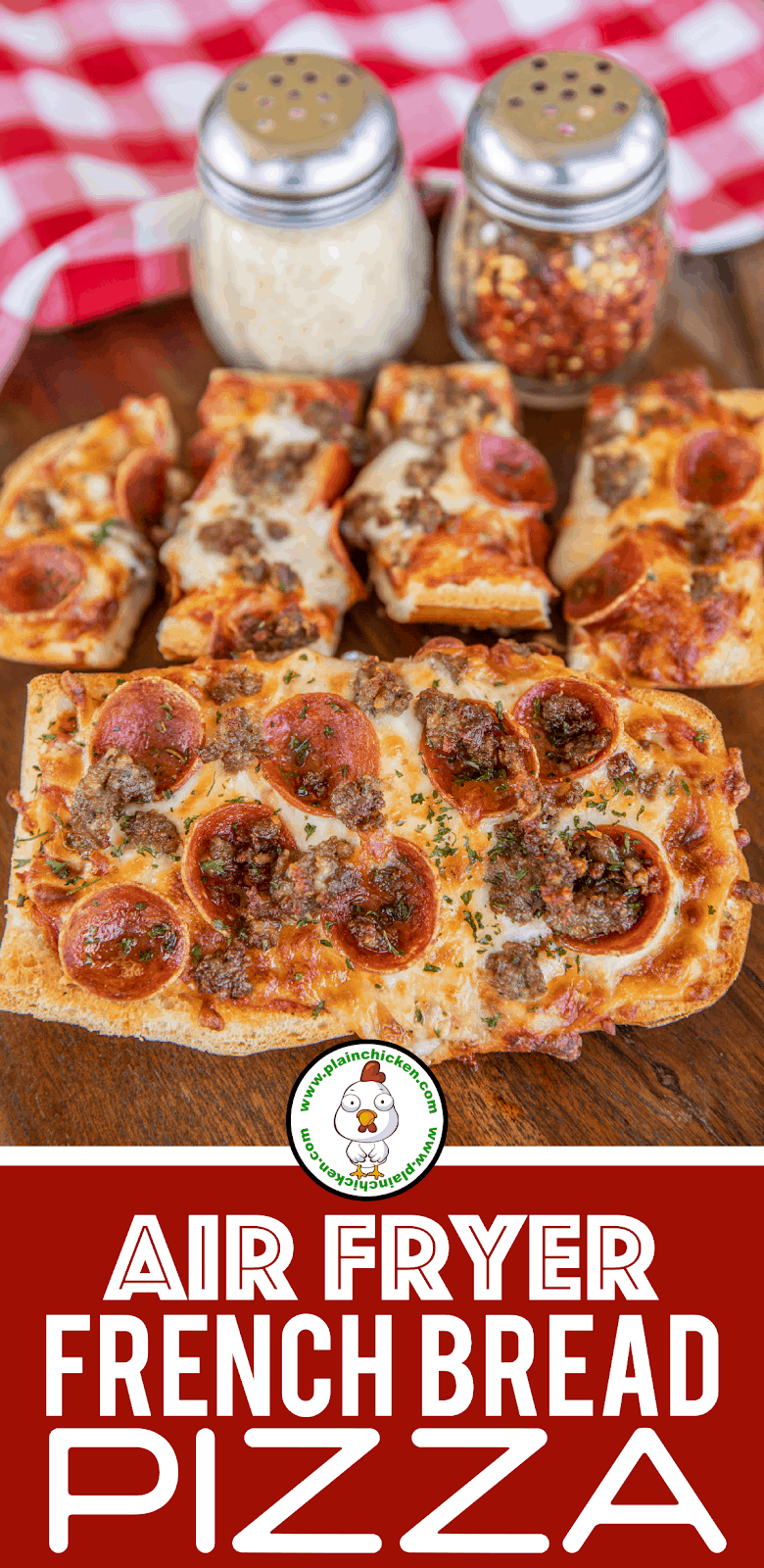 french bread pizza on a platter