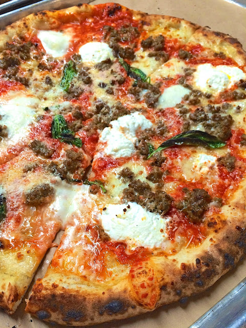 Lasagna Pizza from Antico in Atlanta, GA - topped with meatball, ricotta and romano - THE BEST!