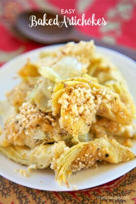 baked artichokes on a plate