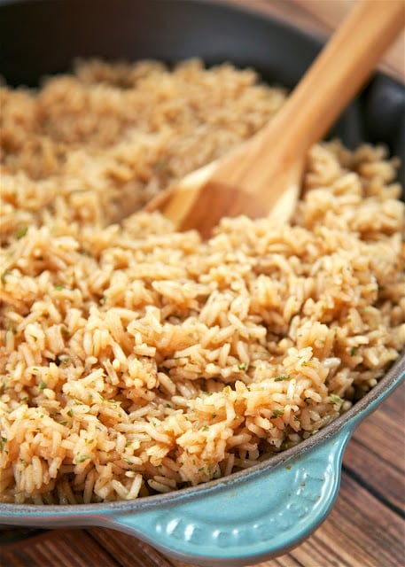 Beer Rice - recipe from my Mom's vintage cookbook from the 60s. Only 5 ingredients and it's ready in 20 minutes. Use your favorite beer for this easy side dish!!