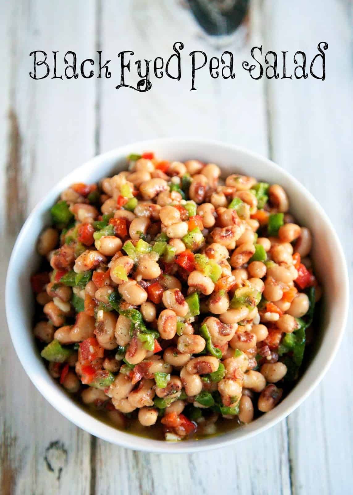 Black Eyed Pea Salad Recipe - red bell pepper, green pepper, scallions, garlic, olive oil, vinegar, parsley and black eye peas - GREAT side dish! We also like it as a dip. Make ahead of time and refrigerate - will last for several days. Recipe adapted from the famous Hattie B's Hot Chicken restaurant in Nashville, TN