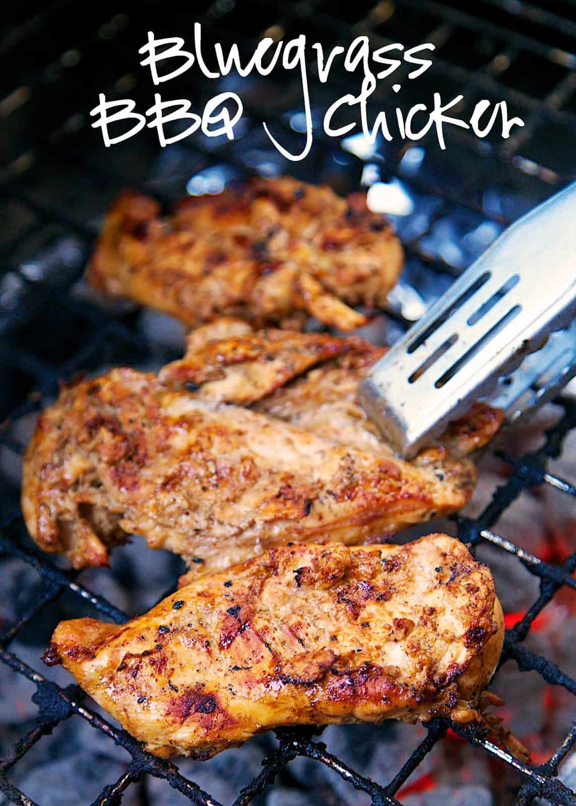 Bluegrass BBQ Chicken Recipe - chicken marinated in a tangy vinegar based bbq sauce - Seriously one of the best grilled chicken recipes we've ever made! Make extra chicken for leftovers - you're going to want it!