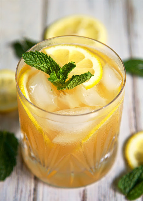 Bourbon Mint Lemonade - our Signature Summer Cocktail! Only 3 ingredients - bourbon, mint and Simply Lemonade. So light and refreshing! Mix up a pitcher for your next summer BBQ!