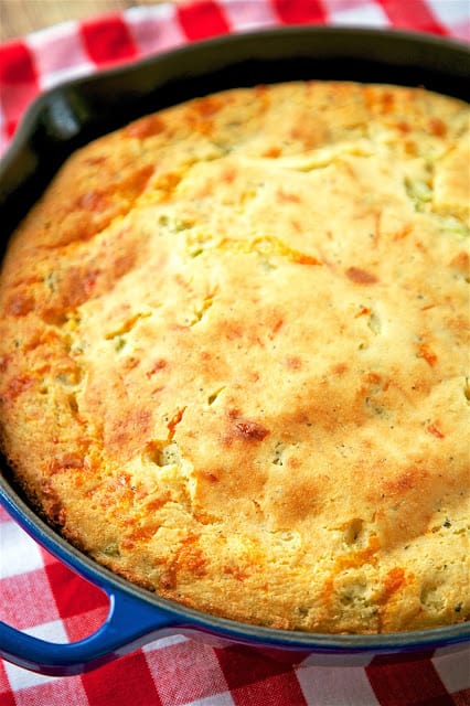 Broccoli Cheddar Cornbread - only 6 ingredients! This stuff is crazy good!! Cornbread mix, flour, buttermilk, frozen chopped broccoli, cheddar and oil. Bake in an iron skillet for the best cornbread you've ever eaten! Took this to a BBQ and there were no leftovers!