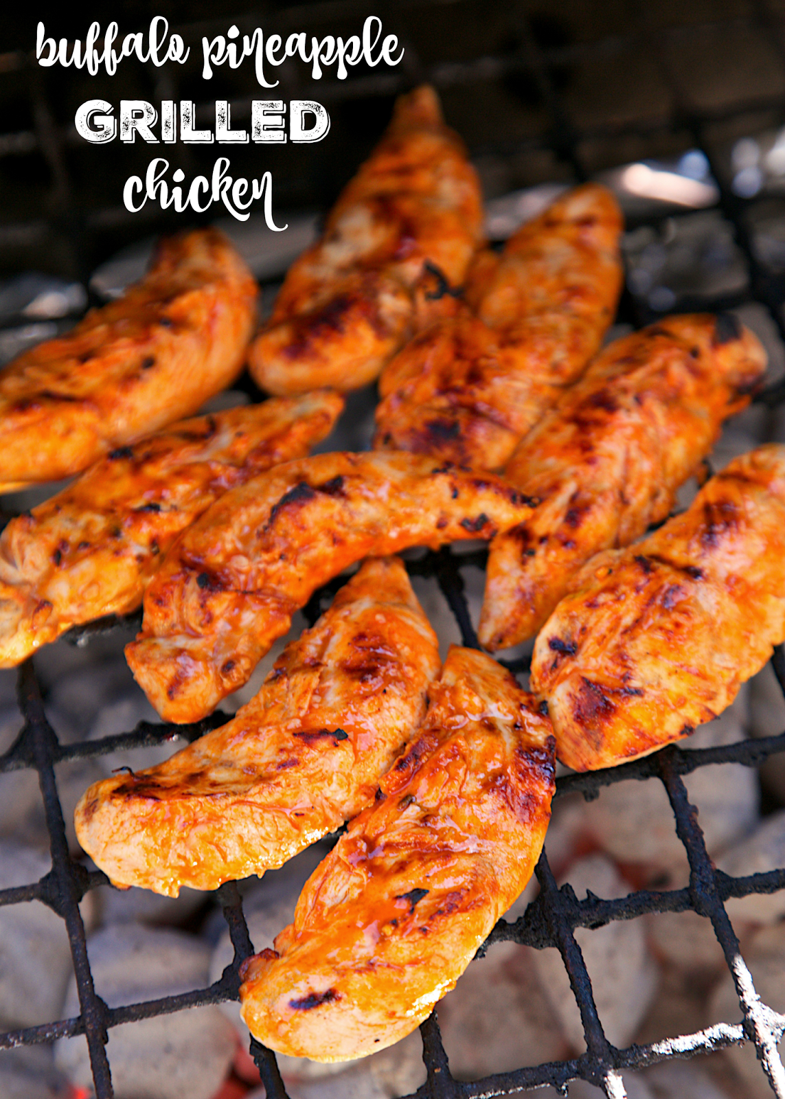 Buffalo Pineapple Chicken - chicken marinated in buffalo sauce and pineapple juice - grill, pan sear or bake for a quick weeknight meal. A little spicy, a little sweet and a whole lotta delicious! Ready to eat in 15 minutes!
