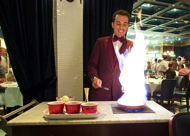 Bananas Foster prepared table side at the Aria in Las Vegas