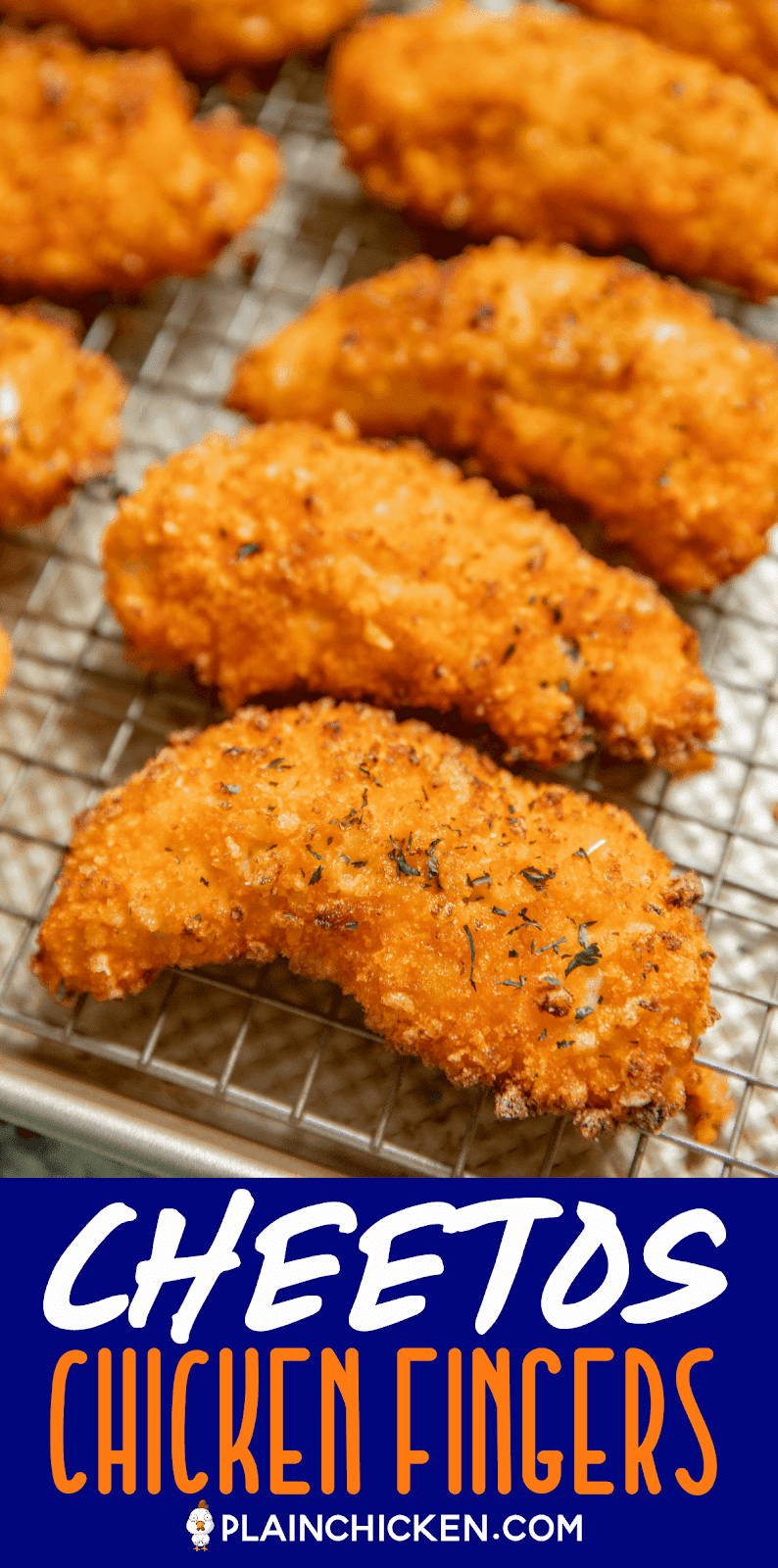 baked chicken tenders on a baking pan
