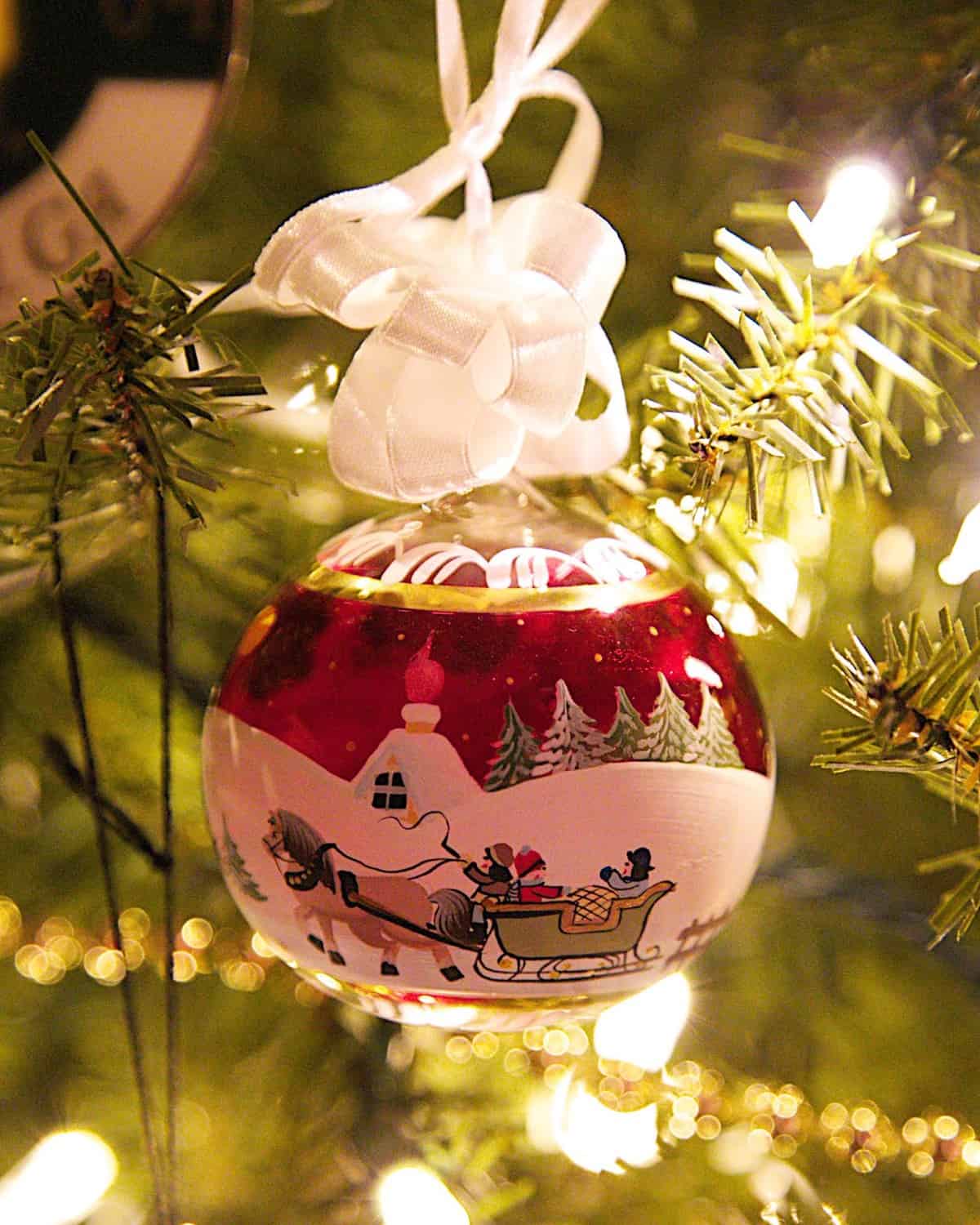 Hand Blown and Hand Painted Glass Ornament from Salzburg