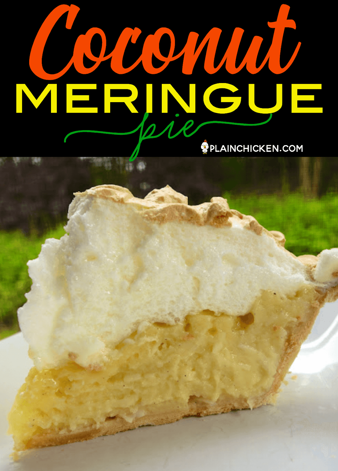 Coconut Meringue Pie - hands down the BEST coconut pie we've ever eaten! SO easy to make and it tastes amazing!!! Great for parties and and the holidays! Coconut, sugar, cornstarch, salt, milk, eggs, butter, corn syrup, vanilla, pie crust, cream of tarter. Can make the day before and refrigerate until serving. #pie #coconut