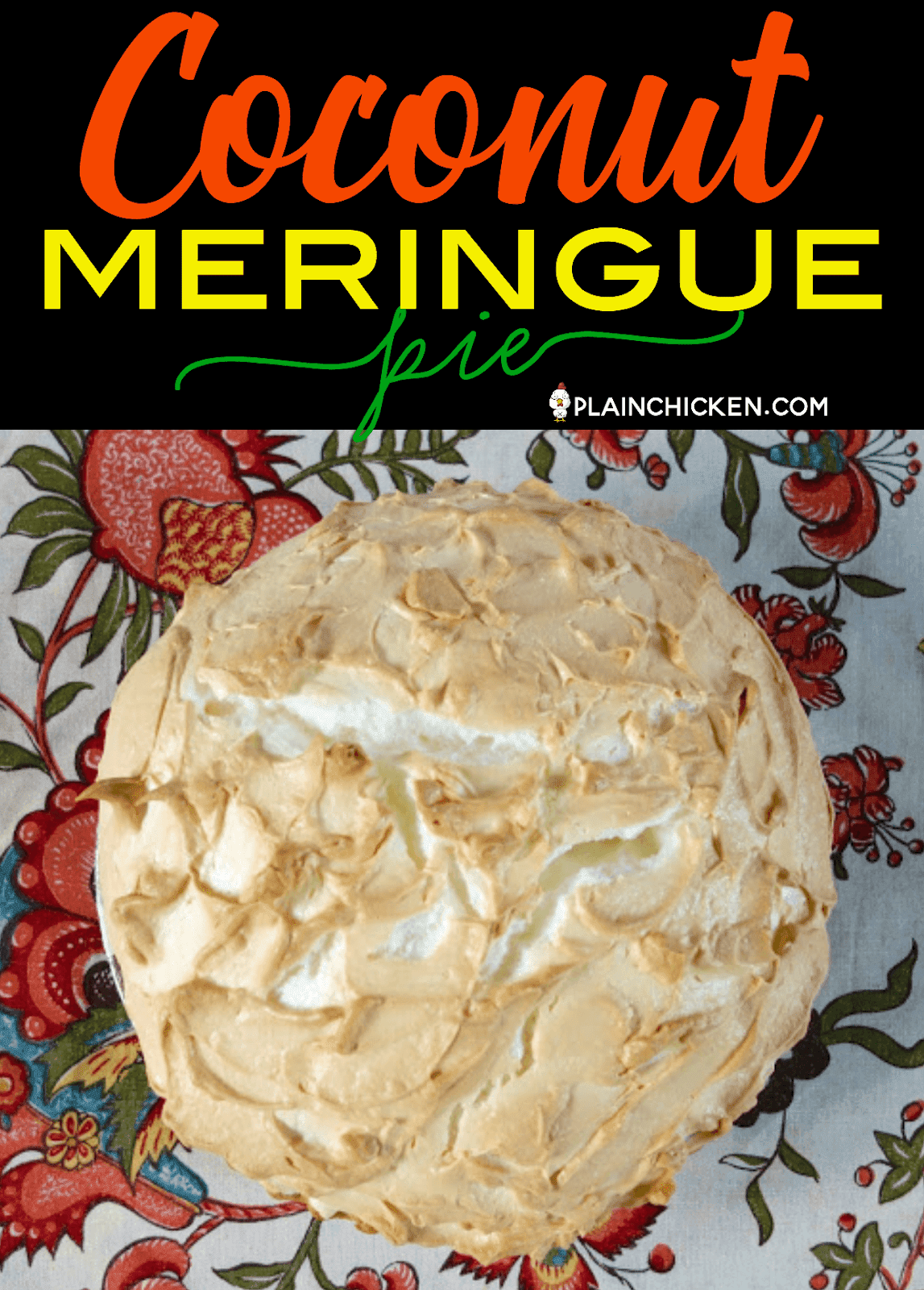 Coconut Meringue Pie - hands down the BEST coconut pie we've ever eaten! SO easy to make and it tastes amazing!!! Great for parties and and the holidays! Coconut, sugar, cornstarch, salt, milk, eggs, butter, corn syrup, vanilla, pie crust, cream of tarter. Can make the day before and refrigerate until serving. #pie #coconut