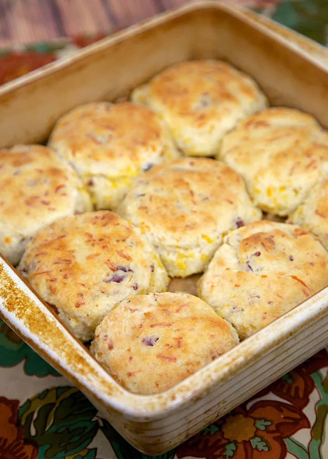 "Cracked Out" 7up Biscuits - bisquick, sour cream, Ranch, cheddar, bacon and 7up - the best biscuits! I could make a meal out of these things!