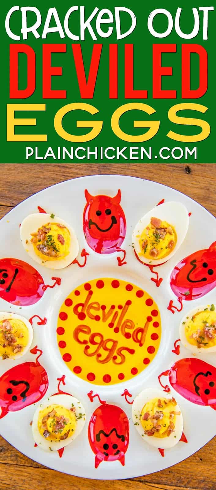 Cracked Out Deviled Eggs - deviled eggs loaded with cheddar, bacon and ranch. These things are dangerously DELICIOUS!!! Can make ahead and refrigerate overnight. Hard boiled eggs, mayonnaise, ranch dressing, cheddar cheese, vinegar, salt, mustard, pepper, onion powder and bacon. SO good!! #appetizer #eggs #hardboiledeggs #bacon