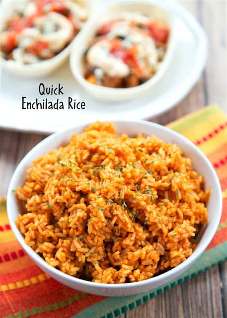 Quick Enchilada Rice - only 2 ingredients! Ready in 5 minutes! Tastes just like the Mexican restaurant. We make this all the time!