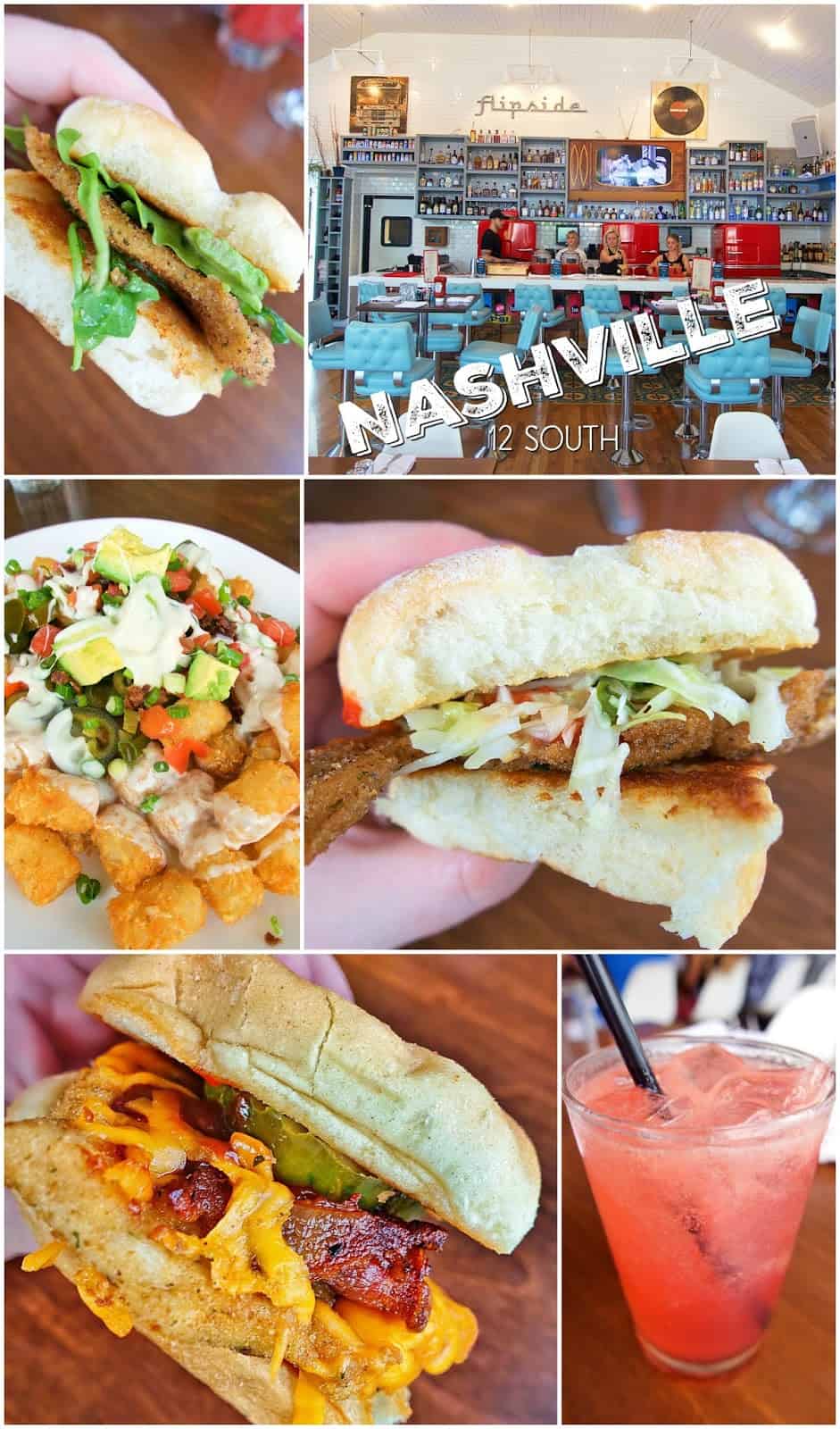 The Flipside in Nashville's 12 South neighborhood - incredible chicken sandwiches and the Tater Tot Nachos are not to be missed!