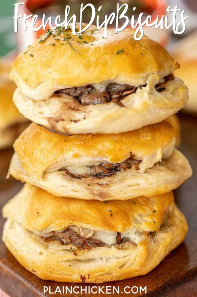stack of french dip biscuits