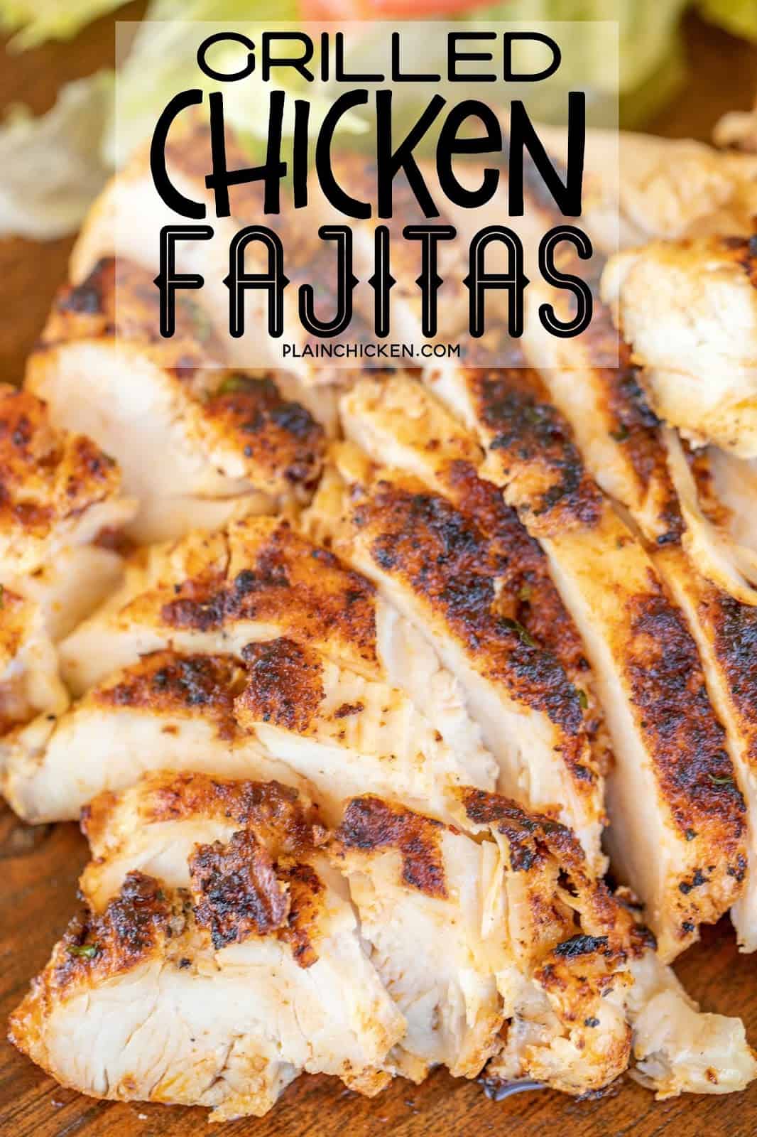 grilled chicken fajitas on a serving board