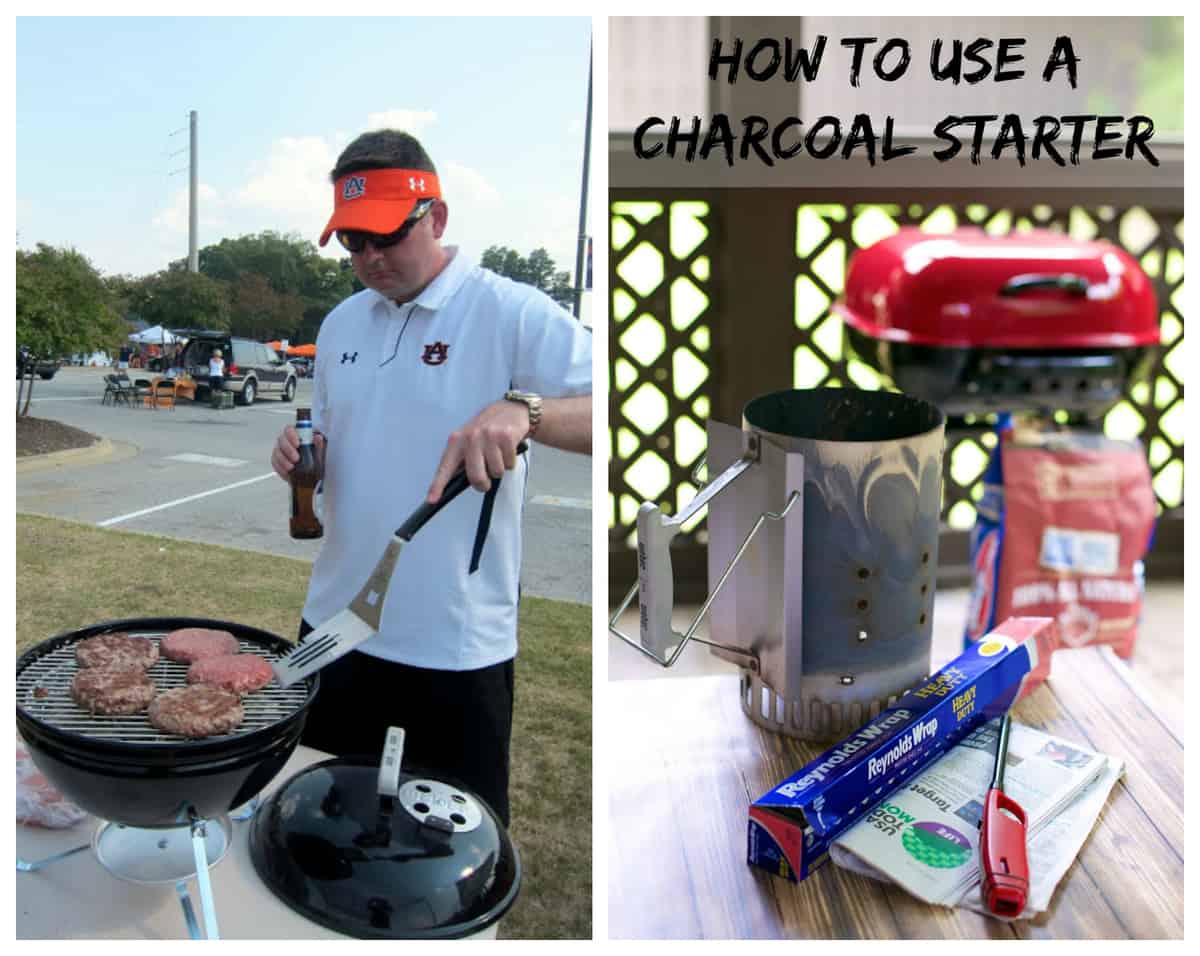 How to use a charcoal starter in the parking lot for tailgating.