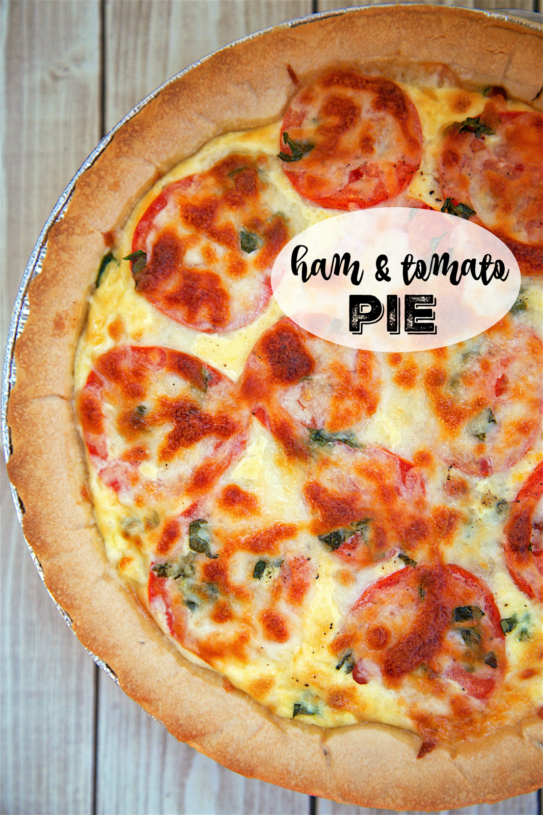 Ham and Tomato Pie - Spring and Summer on a plate! Ham, green onions, fresh basil, dijon, egg, half-and-half, mozzarella and fresh ripe tomatoes. There is never any left! Everyone asks for the recipe. SO simple and SOOO delicious!!