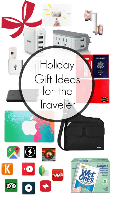 Holiday Gift Ideas for the Traveler - I never travel without all of these items! USB chargers, iPhone cords, the best travel purse, photography lights, iPhone lenses, the best travel apps! 