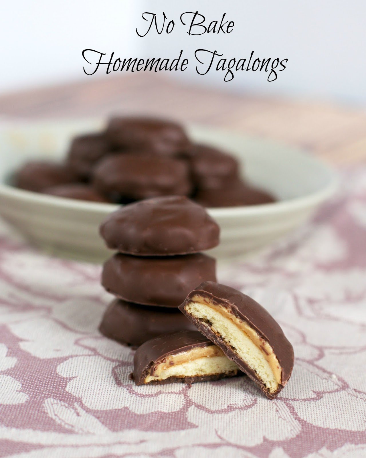 No Bake Homemade Tagalongs {Peanut Butter Patties} - tastes just like the real thing without turning on the oven!