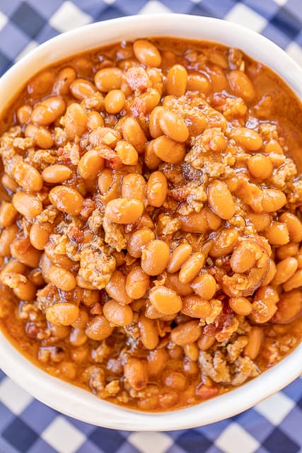 baked beans with ground beef and bacon