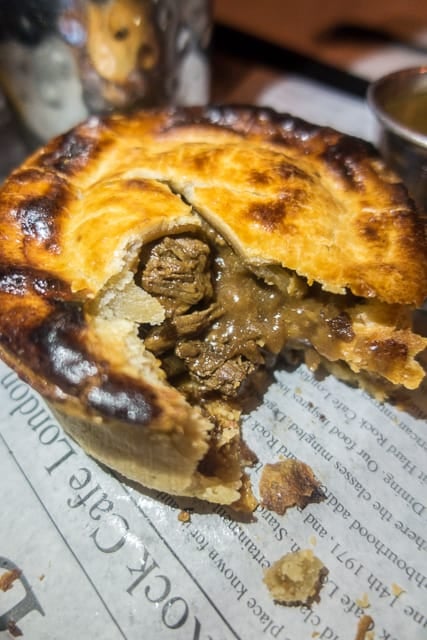 Guinness Beef Pie at a pub in London, England
