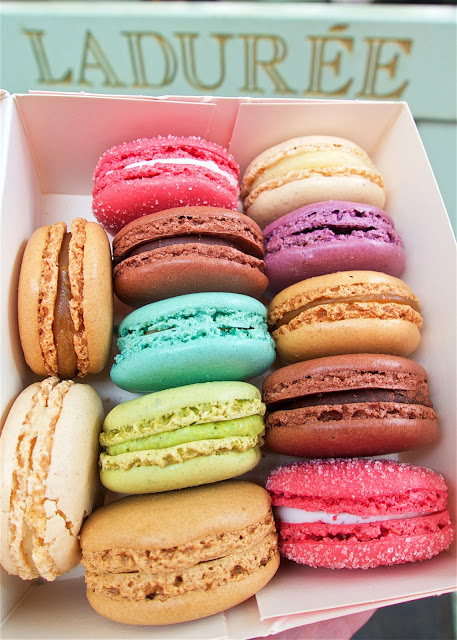 Ladurée macarons - a MUST when in Paris! My favorite was the salted caramel. Get a box and sample them all!