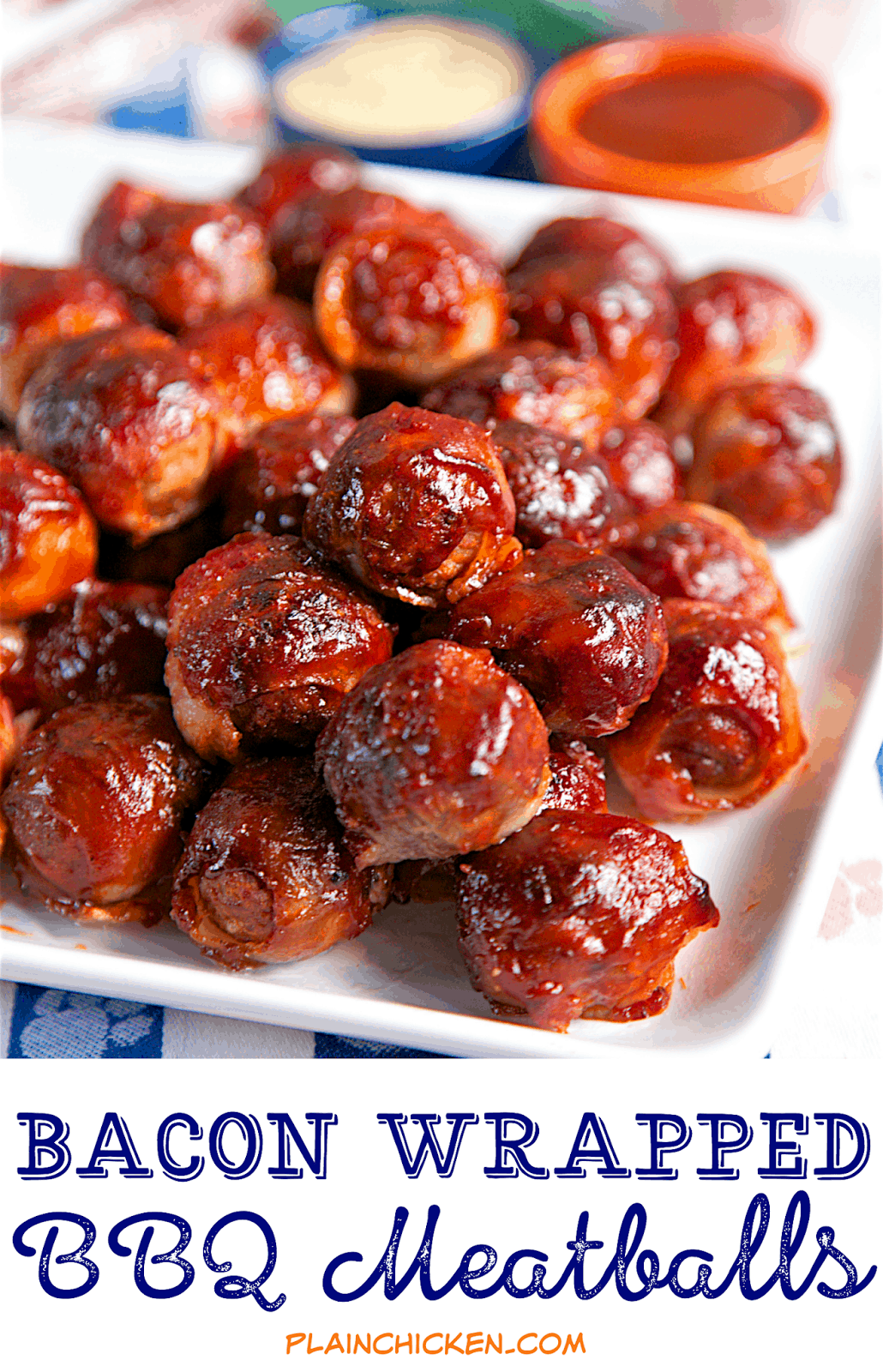 Bacon Wrapped BBQ Meatballs - only 3 ingredients! SO easy!! I took these to a party and they were gone in a flash! Could serve these over rice for lunch or dinner. 