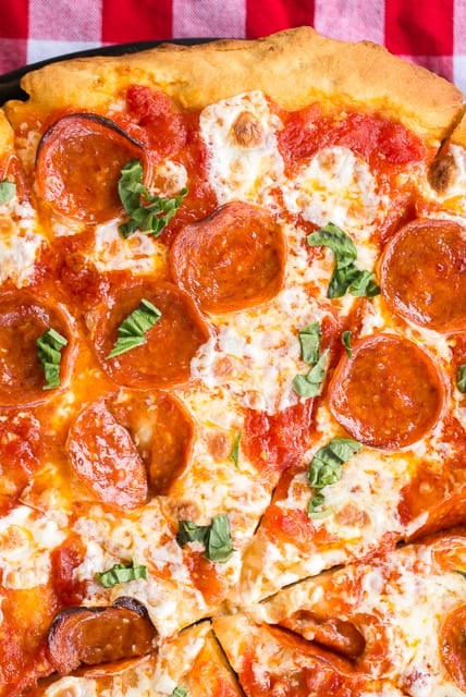 No-Rise Pizza Dough - only 5 ingredients! Just mix together and it is ready to bake. Great weeknight recipe. SO much better than takeout!!! Flour, baking powder, salt, milk and butter. We make this at least once a week! Great recipe!