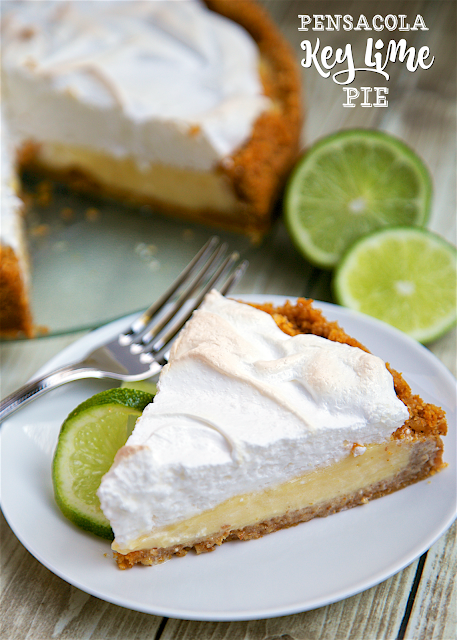 Pensacola Key Lime Pie - recipe from The Fish House in Pensacola Florida. Seriously THE BEST Key Lime Pie recipe. Everyone raves about this pie! Homemade graham cracker crust, key lime juice, eggs, sweetened condensed milk. Can top with meringue or fresh whipped cream. Either way is delicious! SO simple, but SO good!! This never lasts long and everyone wants the recipe!
