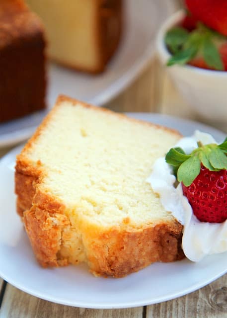 Pound Cake from Heaven - delicious Southern pound cake recipe! Sweet, rich and still as light as a feather. Great for a potluck; everyone loves this! Serve with some fresh whipped cream and strawberries. Can freeze leftovers for a quick dessert later!!