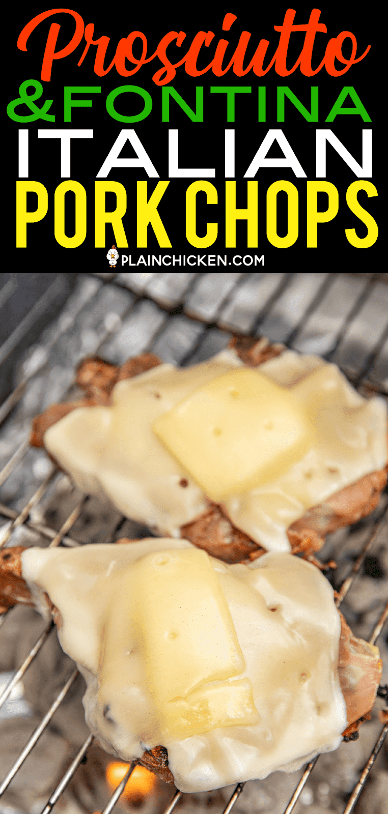 Prosciutto & Fontina Topped Italian Pork Chops - OMG! Better than any restaurant! These might be the BEST pork chops we've ever eaten! Pork chops marinated in Italian dressing and Worcestershire sauce then grilled and topped with prosciutto and Fontina cheese. Pork on pork with cheese! YUM! SO simple and they taste AMAZING! #porkchop #grilling