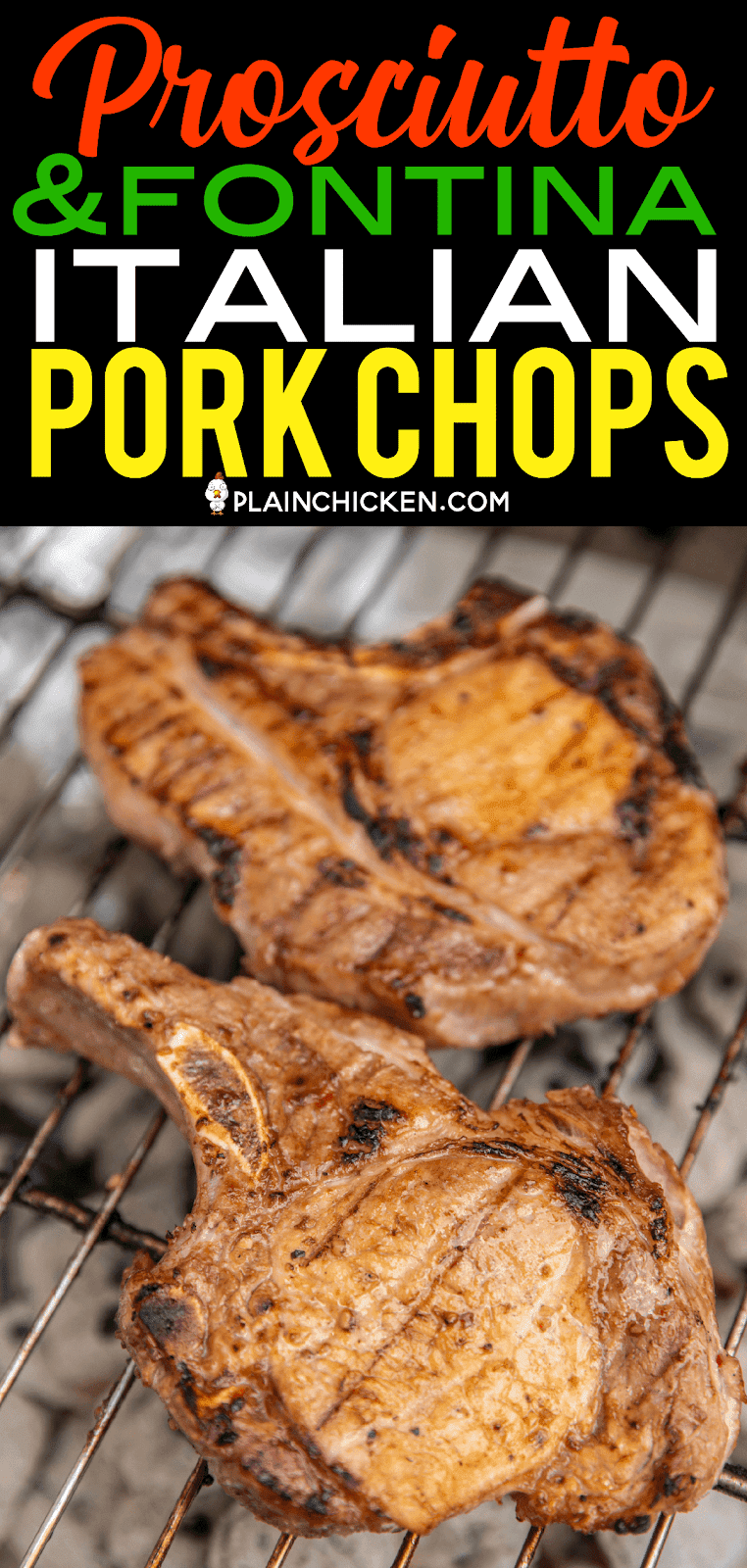 Prosciutto & Fontina Topped Italian Pork Chops - OMG! Better than any restaurant! These might be the BEST pork chops we've ever eaten! Pork chops marinated in Italian dressing and Worcestershire sauce then grilled and topped with prosciutto and Fontina cheese. Pork on pork with cheese! YUM! SO simple and they taste AMAZING! #porkchop #grilling