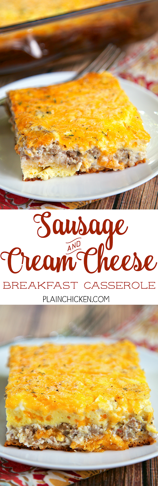 Sausage and Cream Cheese Breakfast Casserole