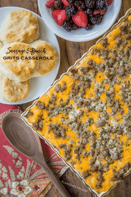 Sausage and Ranch Grits Casserole - Plain Chicken
